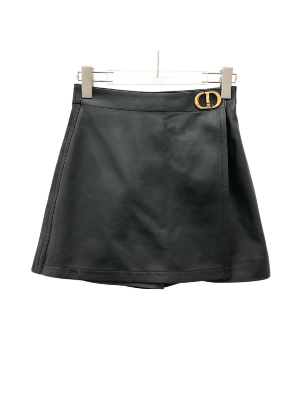 Dior Black CD Logo Lambskin Shorts